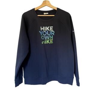 Columbia hike your own hike navy crewneck sweater pullover women's size XL